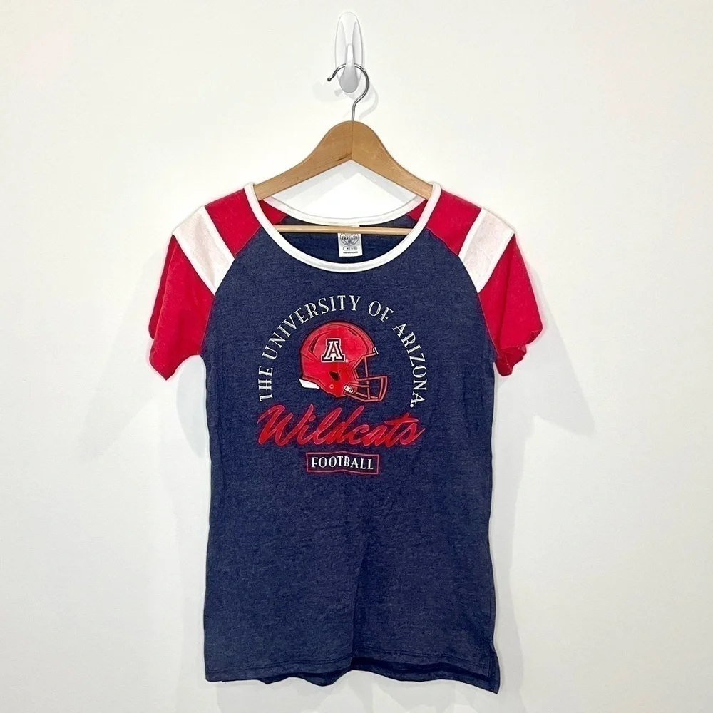 Arizona Wildcats Women's Football Blue Tee